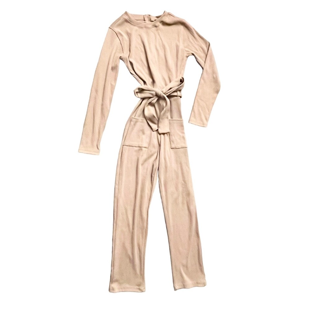 Missguided Long Sleeve Belted Jumpsuit with Pockets Size US 2 (fits a size XS)